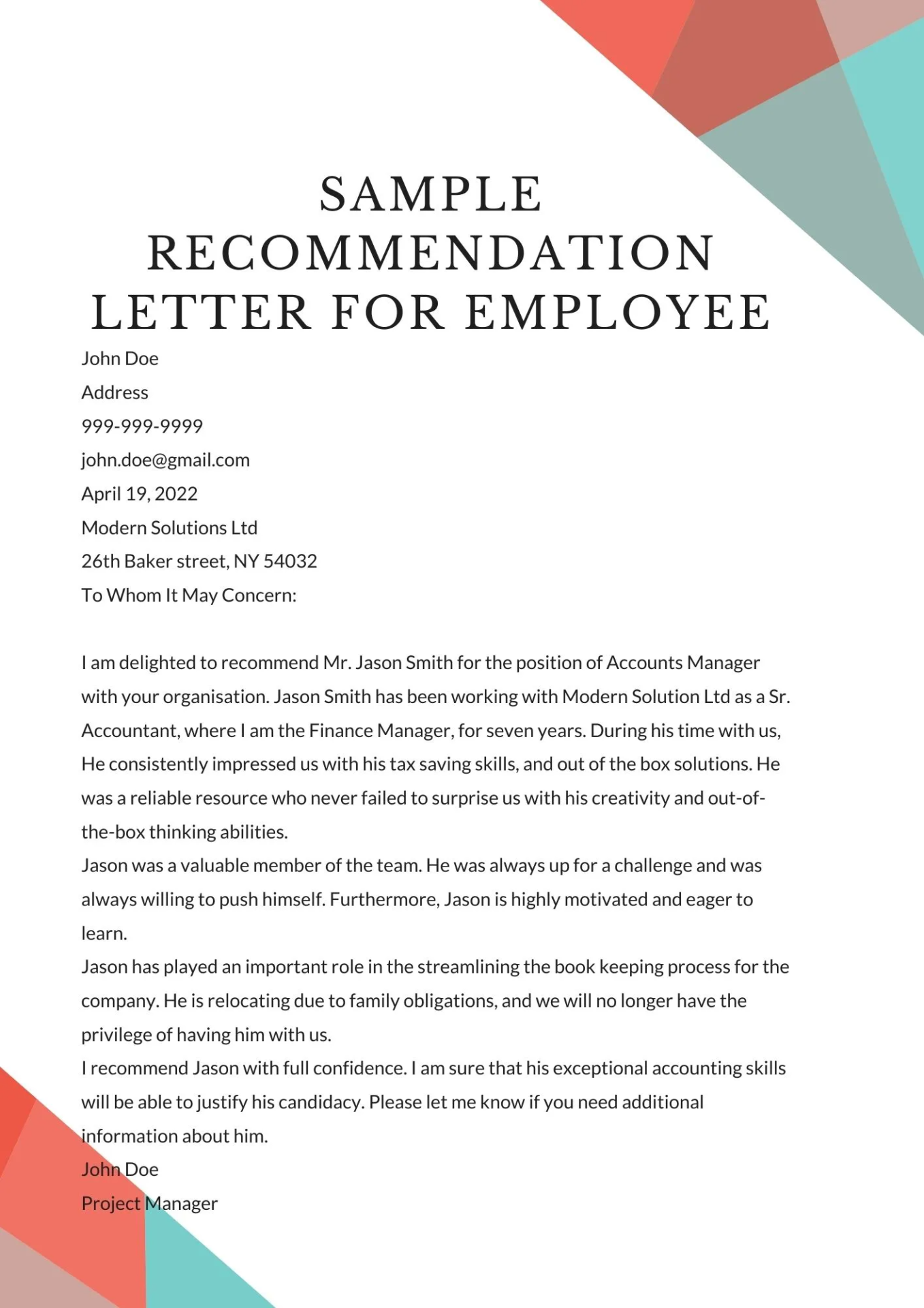 Sample Recommendation Letter For Employee From Manager: Boost Careers Now!