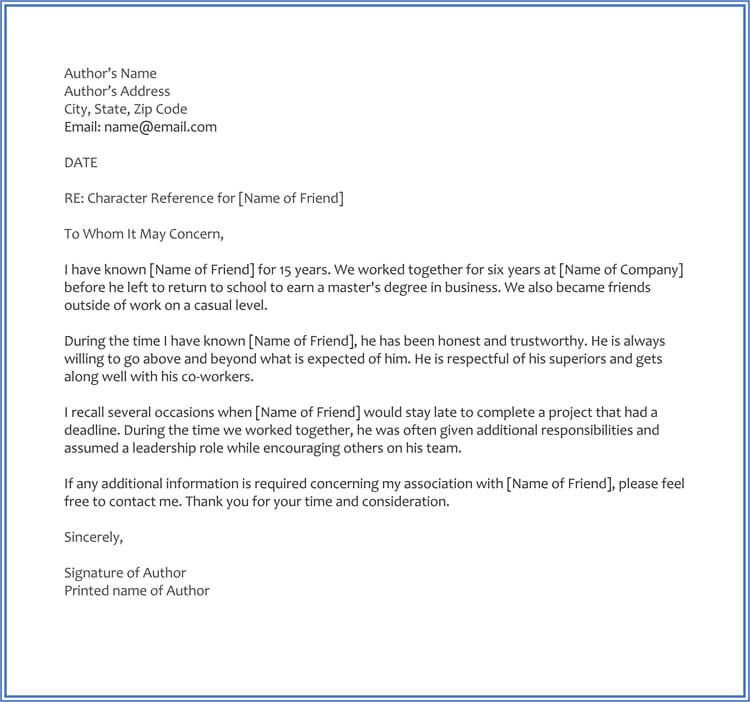 Sample Letter Of Character Recommendation For A Friend: Boost Success!