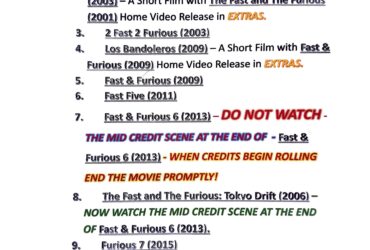 Chronological Order Fast And Furious