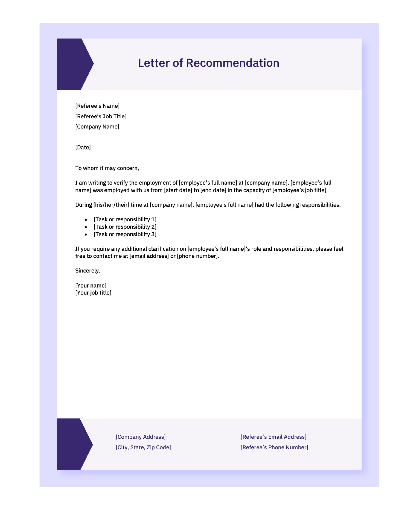 How To Make A Reference Letter For An Employee