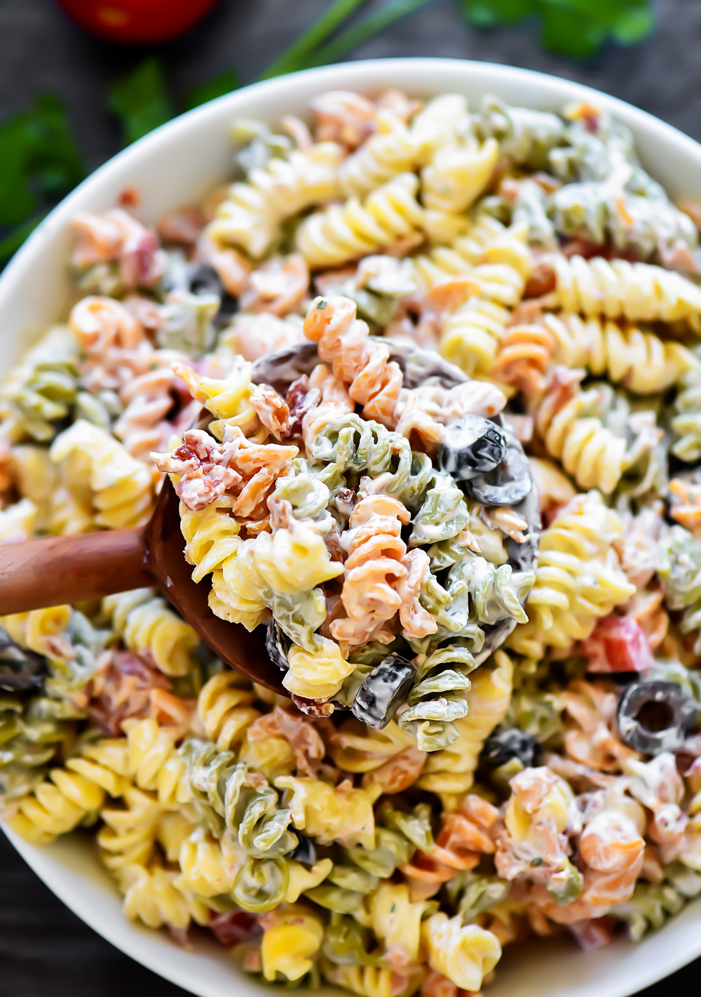 Pasta Salad With Ranch Dressing And Bacon