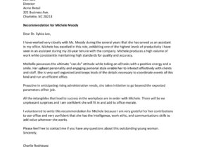 Sample Recommendation Letter For Employee From Manager