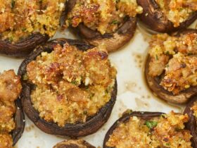 Sausage And Stuffing Stuffed Mushrooms