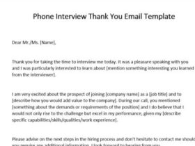 Short Thank You Email Example After Phone Interview